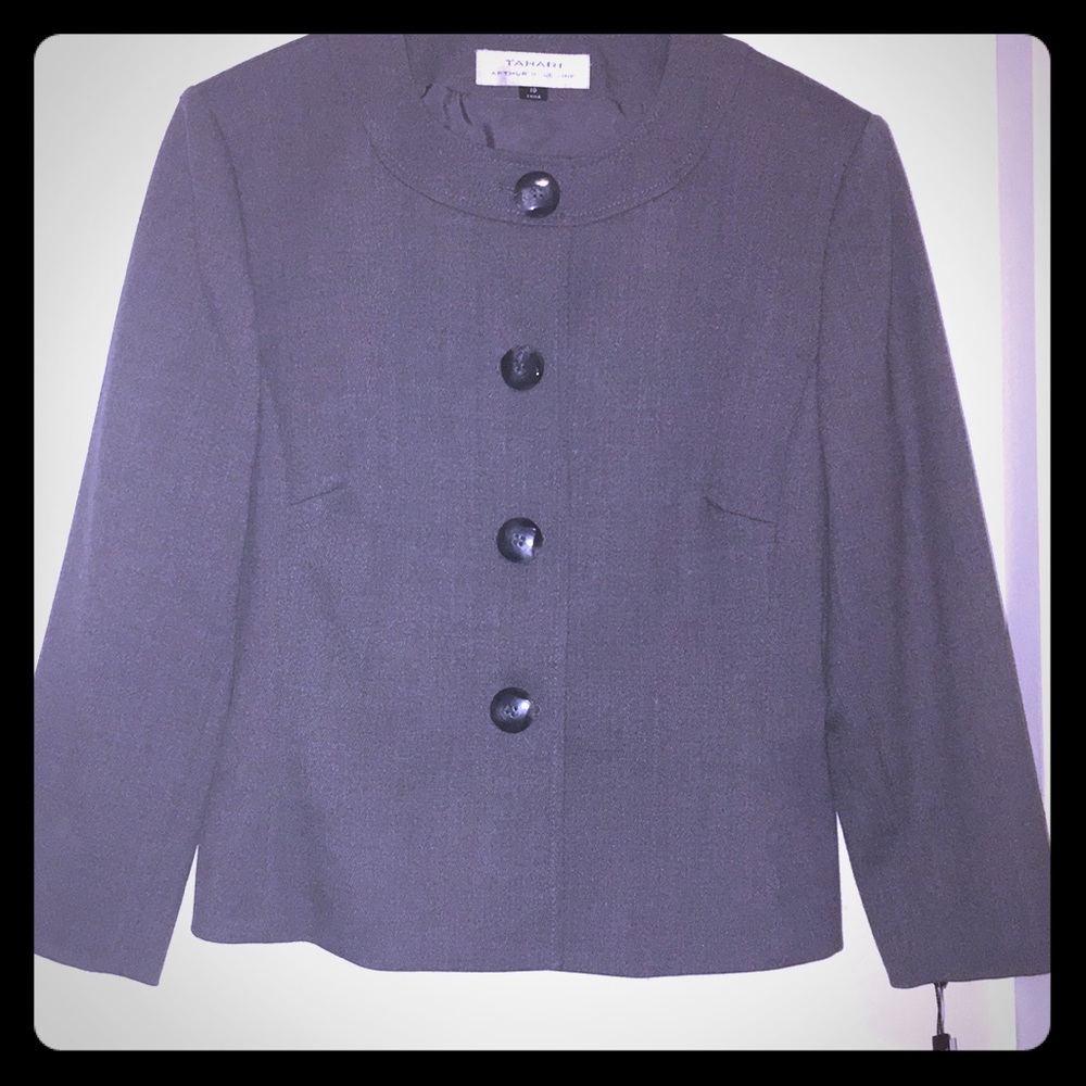 Tahari Arthur S. Levine Blazer Grey Size 10